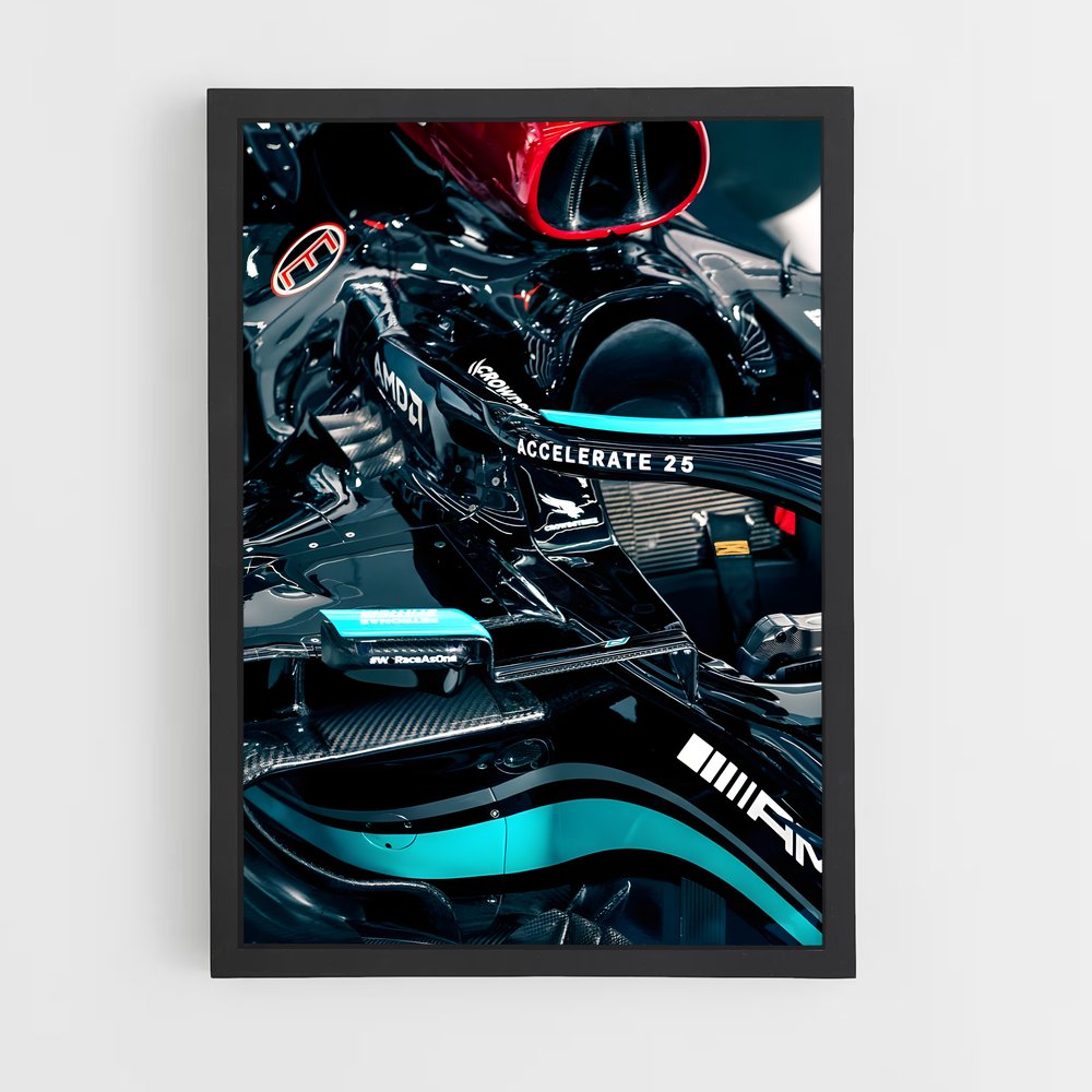 Poster Mercedes pleine – affiche Voitures de Formule 1 (vue 2)